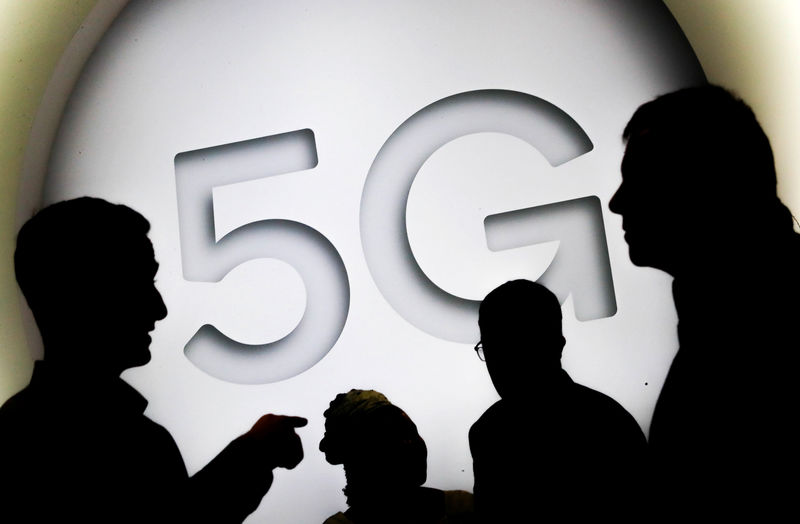 © Reuters. A 5G sign is seen at the Mobile World Congress in Barcelona