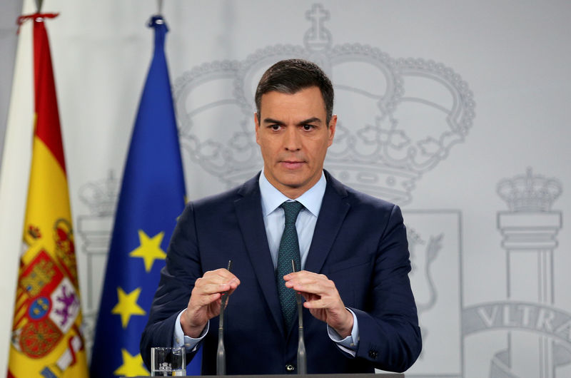 © Reuters. Il premier spagnolo Pedro Sanchez