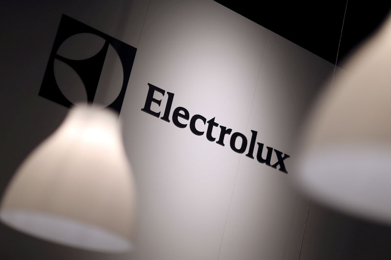 © Reuters. FILE PHOTO: The Electrolux logo is seen during the IFA Electronics show in Berlin