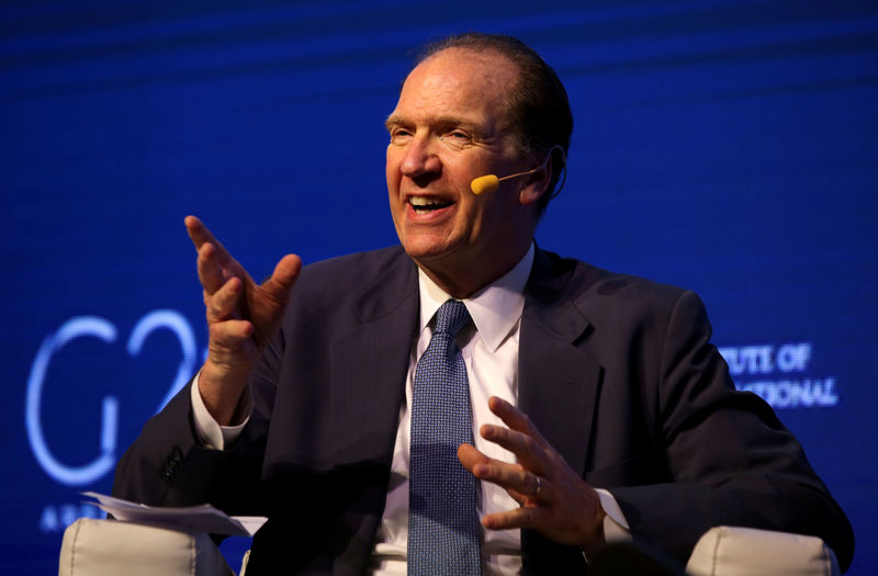 © Reuters. FILE PHOTO: David Malpass, Under Secretary for International Affairs at the U.S. Department of the Treasury, gestures during the 2018 G20 Conference in Buenos Aires