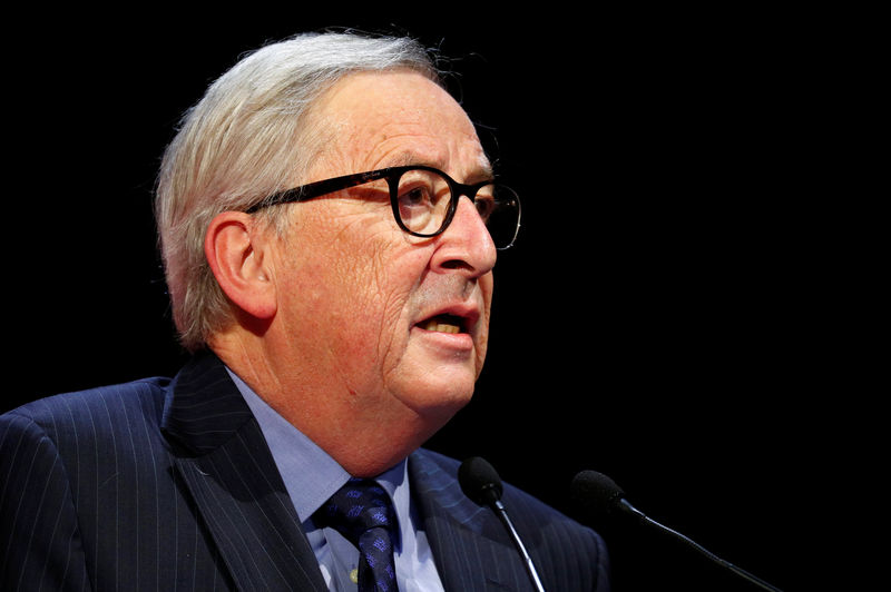 © Reuters. EU Commission President Juncker delivers a speech at the opening of the EU Industry Days 2019 in Brussels