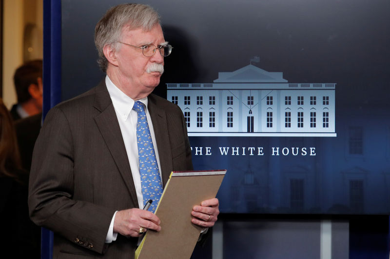 © Reuters. John Bolton durante entrevista coletiva na Casa Branca