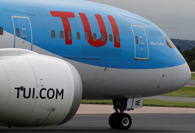 © Reuters. TUI Boeing 787-8 Dreamliner  aircraft prepares to take off from Manchester Airport