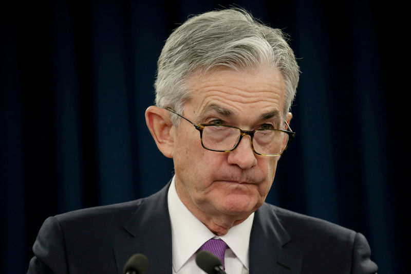 © Reuters. FILE PHOTO: Federal Reserve Chairman Jerome Powell holds a press conference following a two day Federal Open Market Committee policy meeting in Washington, U.S.