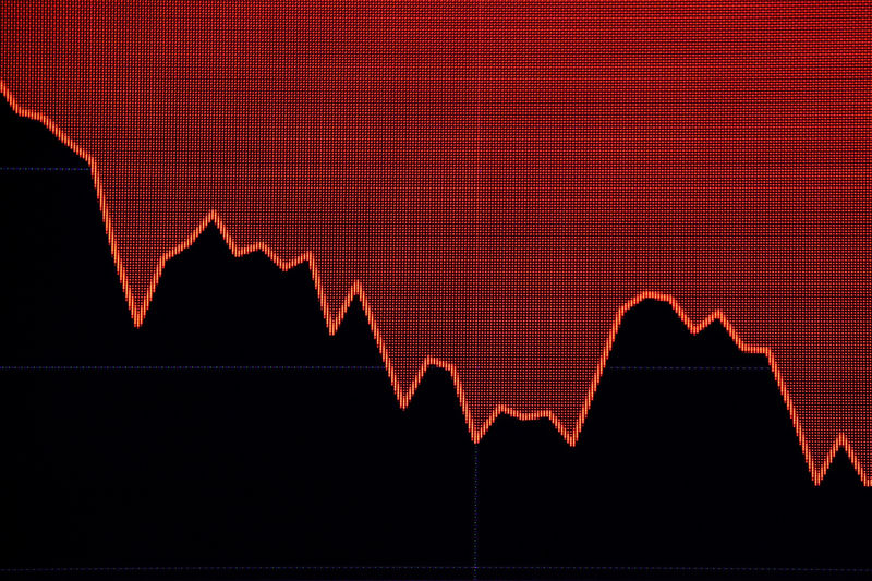 © Reuters. A screen displays a chart tracking the Dow Jones Industrial Average during the trading day on the floor of the NYSE in New York