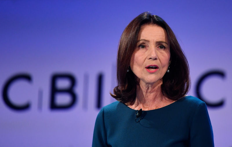 © Reuters. FILE PHOTO: Carolyn Fairbairn, Director General of the Confederation of British Industry (CBI), speaks at their annual conference in London