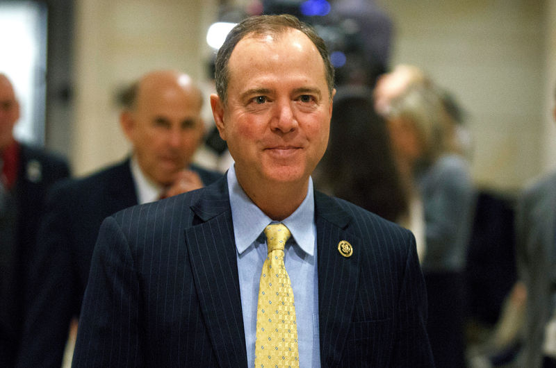 © Reuters. FILE PHOTO: Rep. Adam Schiff arrives for a closed intelligence briefing on the death of Saudi journalist Khashoggi in Washington