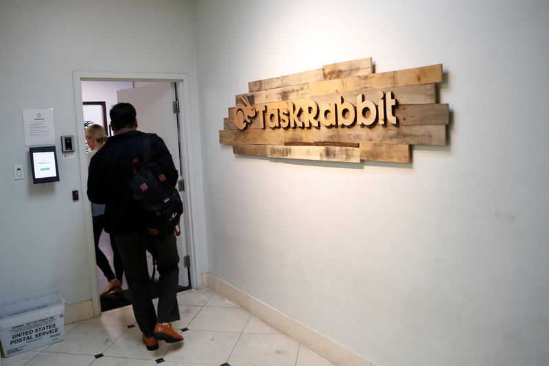© Reuters. Workers enter the TaskRabbit office in San Francisco, California