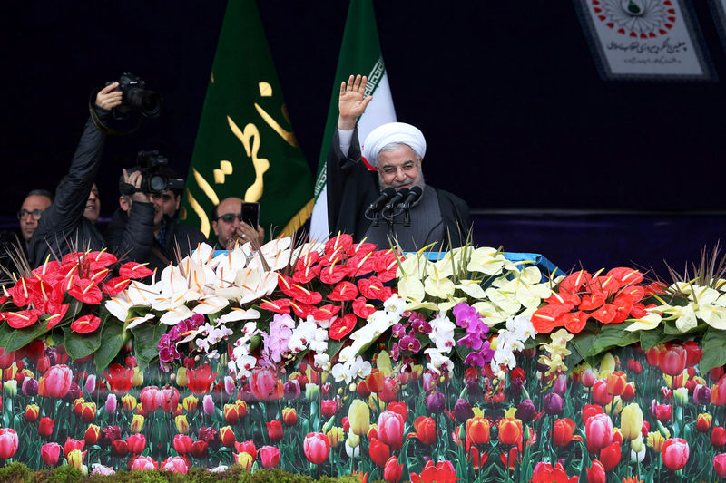 © Reuters. Presidente do Irã, Hassan Rouhani, durante comemoração do 40º aniversário da Revolução Islâmica