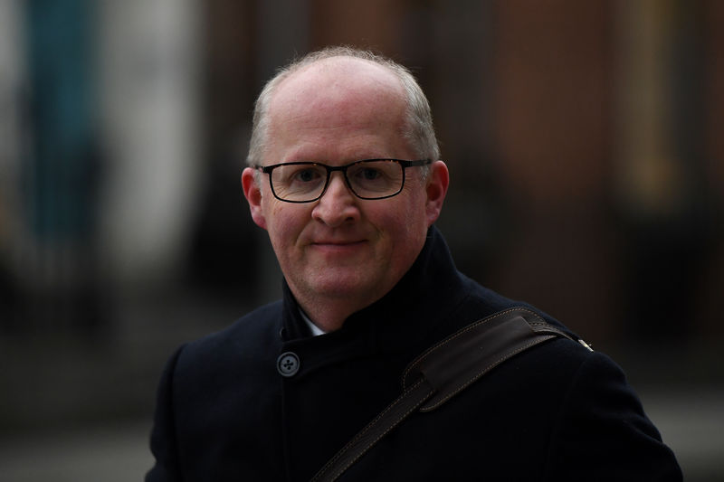 © Reuters. FILE PHOTO: Governor of the Central Bank of Ireland Philip Lane arrives at Government buildings in Dublin