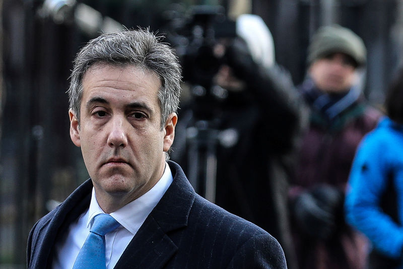 © Reuters. FILE PHOTO: Michael Cohen, U.S. President Donald Trump's former lawyer, arrives for his sentencing at United States Court house in the Manhattan