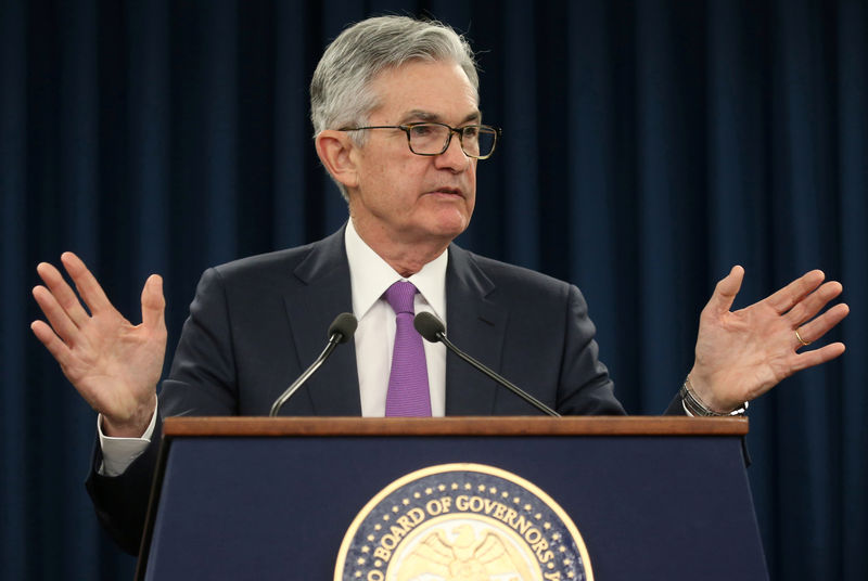 © Reuters. FILE PHOTO: Federal Reserve Chairman Jerome Powell holds a press conference following a two day Federal Open Market Committee policy meeting in Washington, U.S.