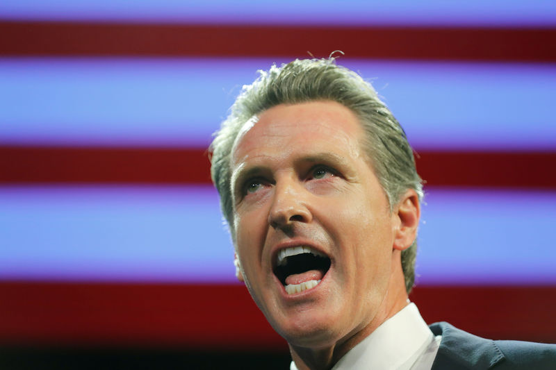 © Reuters. FILE PHOTO: Democratic gubernatorial candidate Gavin Newsom elected governor of California