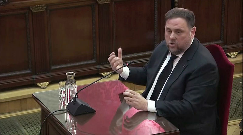 © Reuters. "Me considero un preso político", dice Junqueras en el juicio del 'procés'