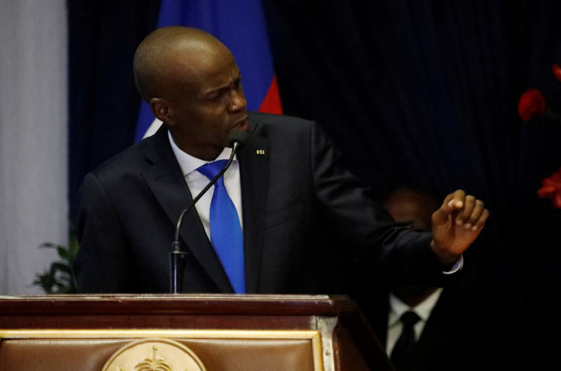 © Reuters. Presidente do Haiti, Jovenel Moise, discursa em Porto Príncipe