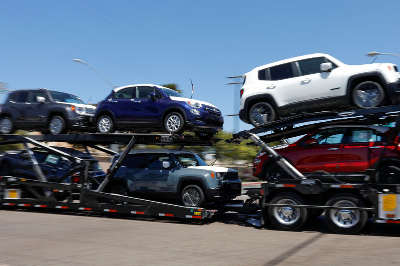 © Reuters. FILE PHOTO:  Imported vehicles are shown out for delivery in National City, California
