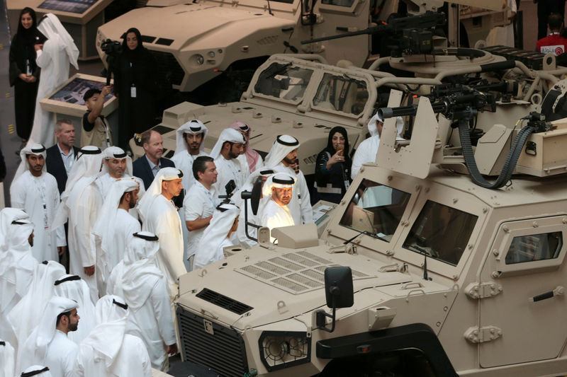 © Reuters. Abu Dhabi's Crown Prince Mohammed bin Zayed Al-Nahyan attends the International Defence Exhibition & Conference (IDEX) in Abu Dhabi