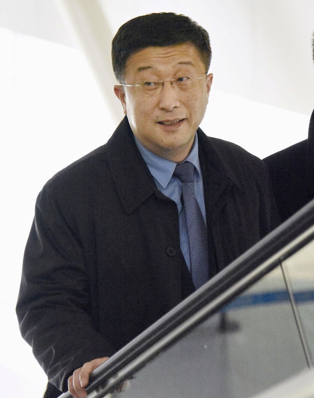 © Reuters. Kim Hyok Chol, North Korea's interlocutor leading negotiations with the United States, is pictured upon arrival at Beijing's international airport on his way to the Vietnamese capital Hanoi, in Beijing