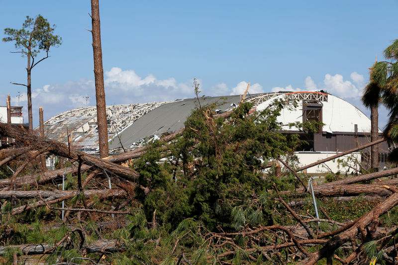 © Reuters. FILE PHOTO: Damage caused by Hurricane Michael is seen on Tyndall Air Force Base