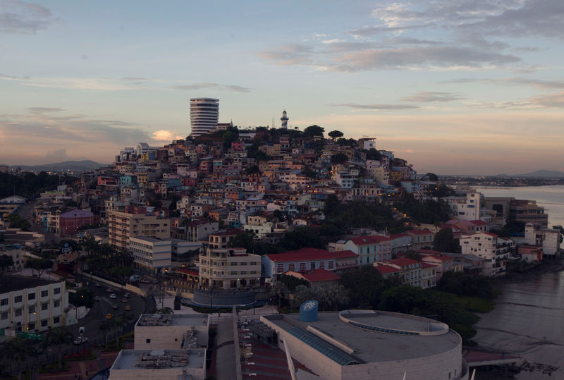 © Reuters. The Santa Ana Hill is seen from a ferris wheel in Guayaquil, in Guayaquil