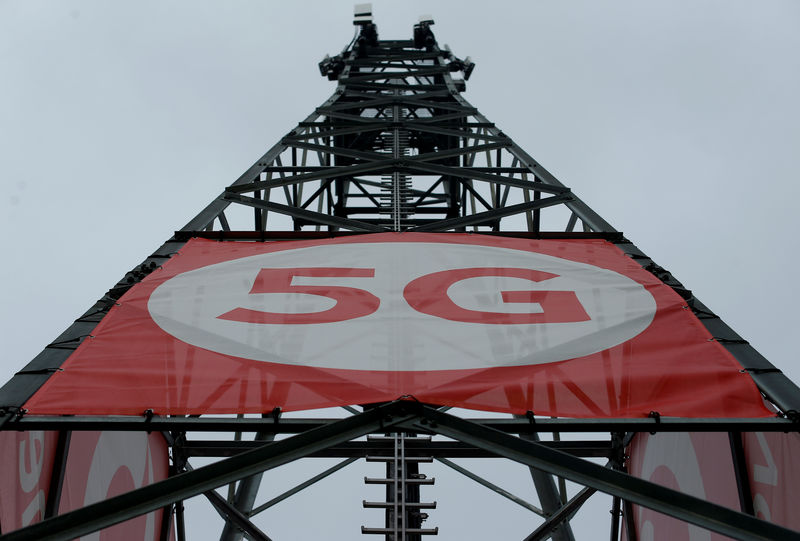 © Reuters. A mobile phone mast with 5G technology