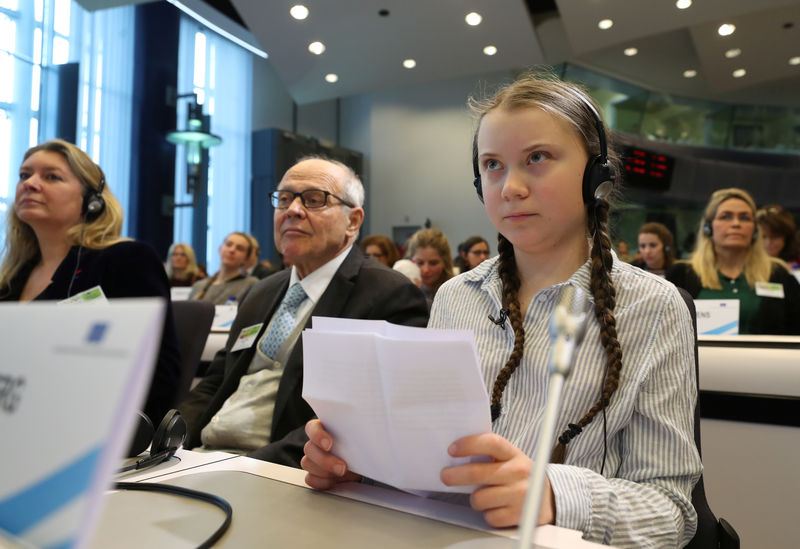 © Reuters. Swedish environmental activist Greta Thunberg attends a conference in Brussels