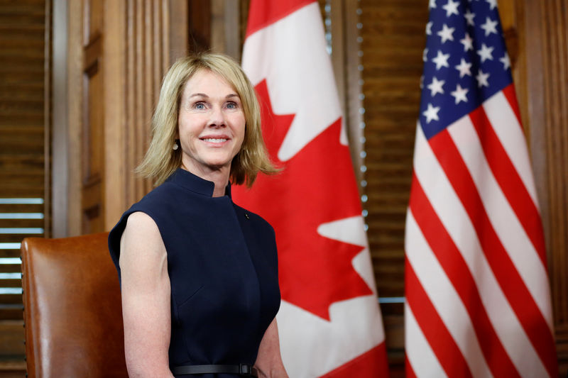 © Reuters. U.S. Ambassador to Canada Kelly Craft takes part in a meeting with Canada's PM Trudeau in Ottawa