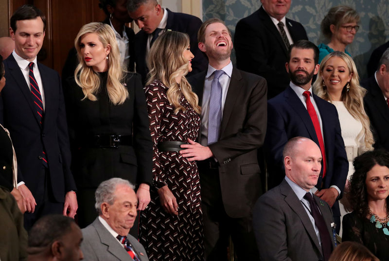© Reuters. FILE PHOTO: Family members await the start of U.S. President Trump's second State of the Union address to a joint session of the U.S. Congress in Washington