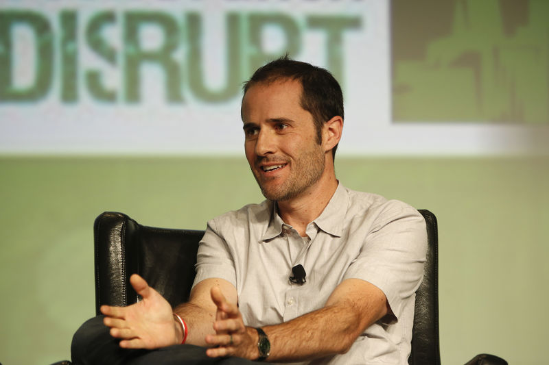 © Reuters. FILE PHOTO: Twitter co-founder Williams speaks on stage during TechCrunch Disrupt SF 2012 in San Francisco