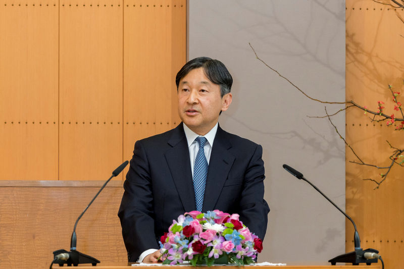 © Reuters. Japan's Crown Prince Naruhito speaks to journalists during his press conference at his residence Togu Palace in Tokyo