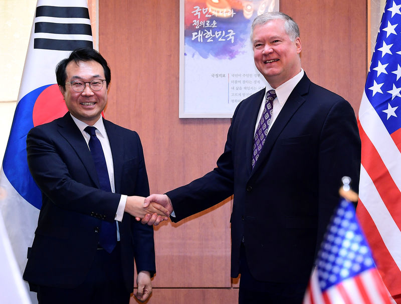 © Reuters. FILE PHOTO: Stephen Biegun the US special representative for North Korea returned to South Korea after visiting Pyongyang