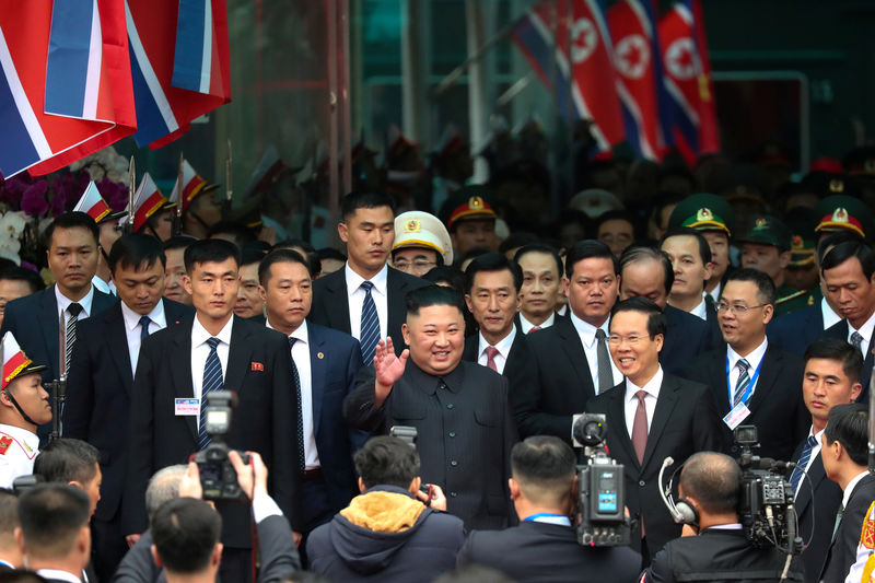 © Reuters. El líder norcoreano Kim llega a Vietnam para la cumbre con Trump