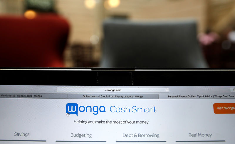 © Reuters. The website of Wonga.com is seen on a computer screen in London in this picture illustration