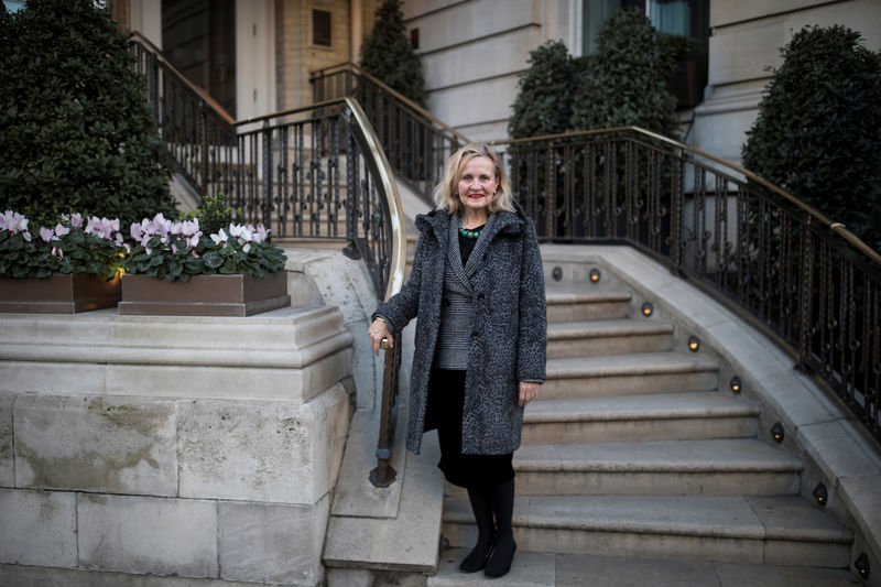 © Reuters. Catherine Blaiklock, founder of the Brexit Party poses for a photograph in central London, Britain