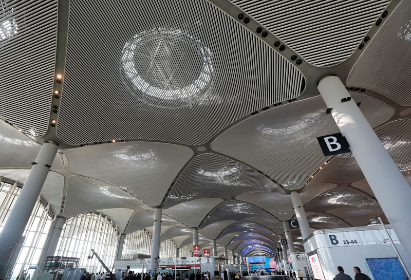 © Reuters. A terminal of the Istanbul's new airport is pictured prior to the official opening ceremony