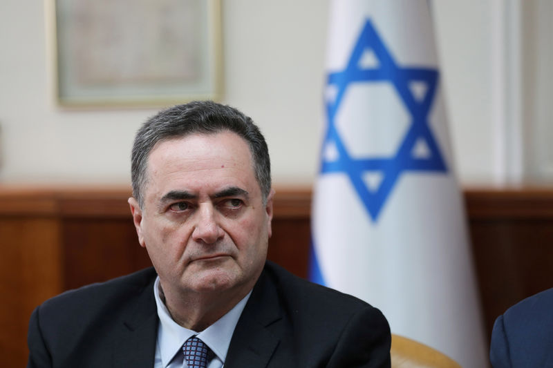 © Reuters. Israel Katz, ministro interino das Relações, durante reunião de gabinete em Jerusalém