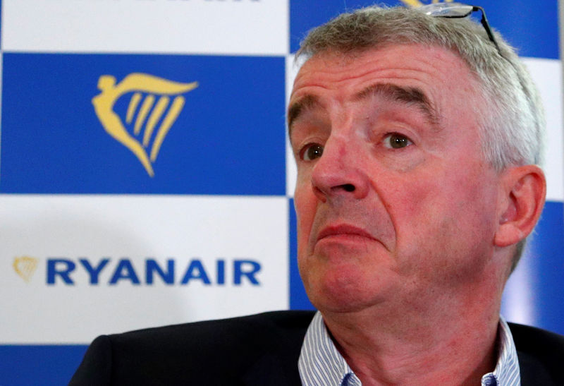 © Reuters. Ryanair CEO O'Leary holds news conference in Machelen near Brussels