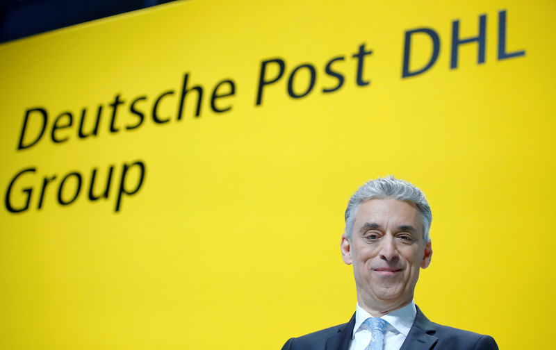 © Reuters. German postal and logistics group Deutsche Post DHL annual news conference in Bonn