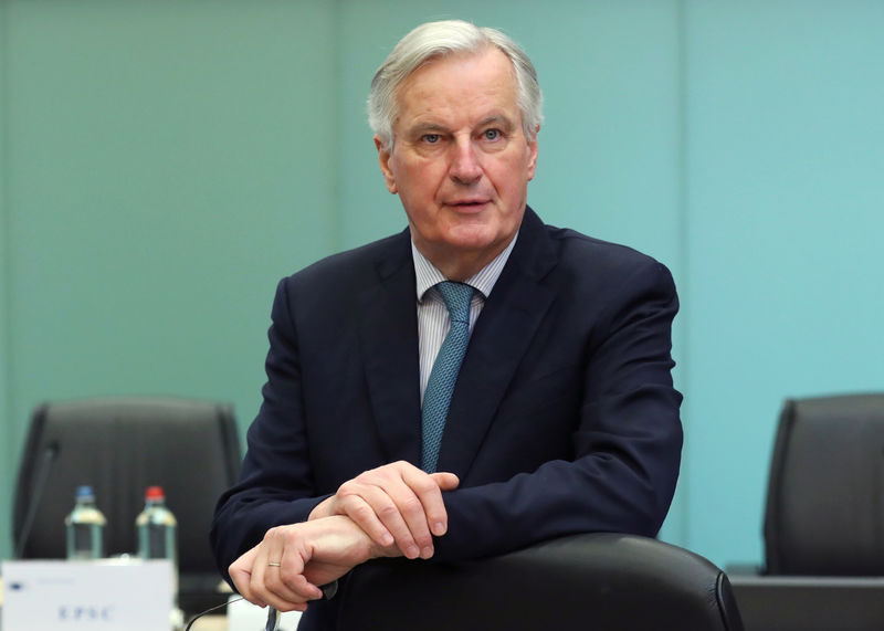 © Reuters. European Union's chief Brexit negotiator Michel Barnier takes part in the EU Commission's weekly college meeting in Brussels