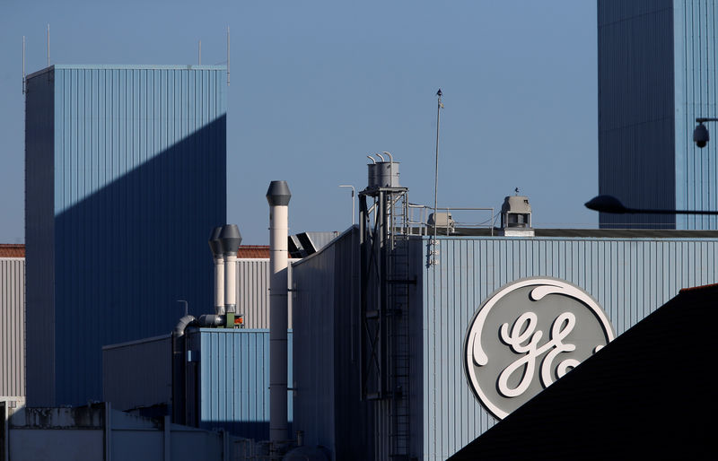 © Reuters. The logo of US conglomerate General Electric is pictured at the company's site of its energy branch in Belfort