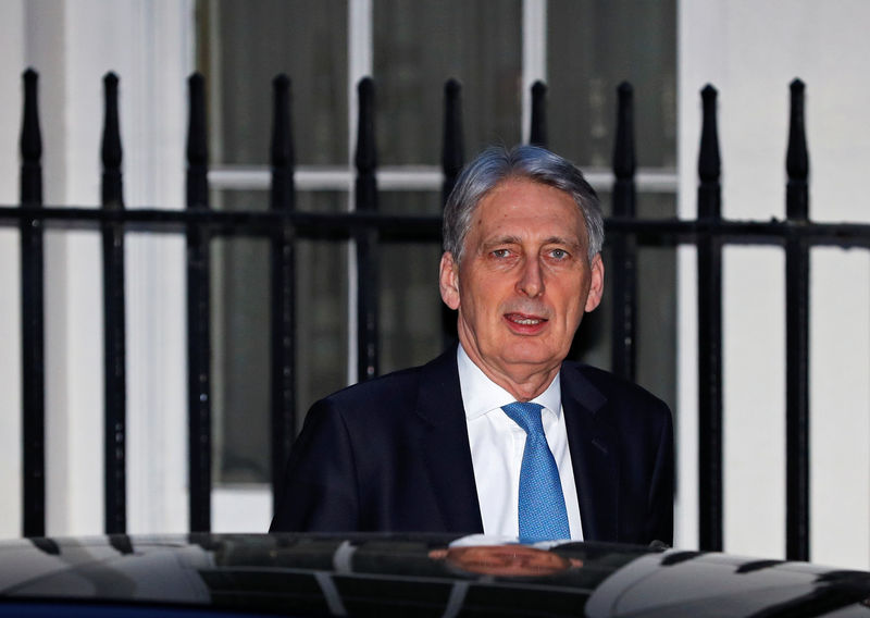 © Reuters. Britain's Chancellor of the Exchequer Philip Hammond leaves number 11 Downing St in London