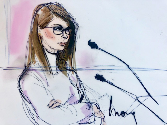 © Reuters. Actor Lori Loughlin appears in this court sketch at a hearing for a racketeering case involving the allegedly fraudulent admission of children to elite universities, at the U.S. federal courthouse in downtown Los Angeles
