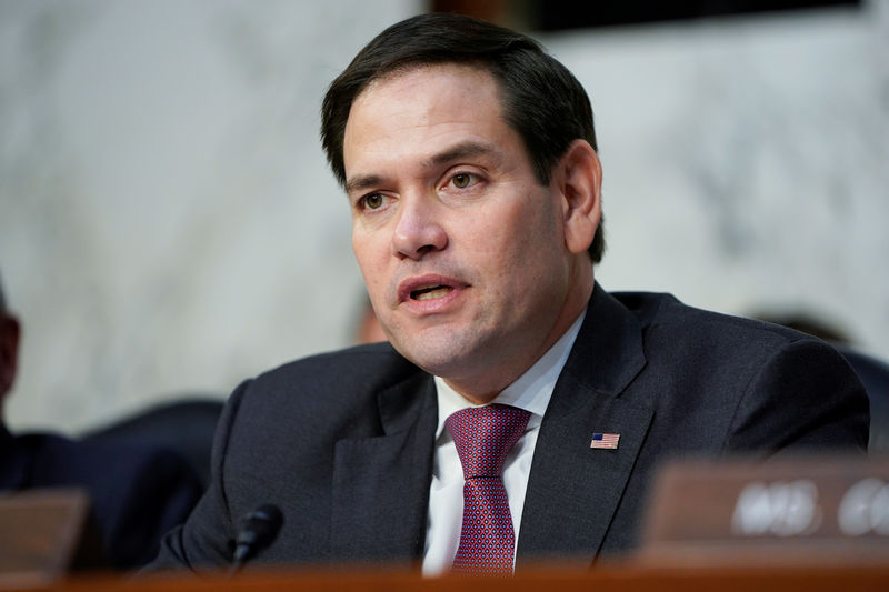 © Reuters. Senator Marco Rubio questions witnesses before the Senate Intelligence Committee hearing about "worldwide threats" on Capitol Hill in Washington