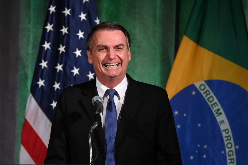 © Reuters. Presidente Jair Bolsonaro participa de evento com empresários em Washington