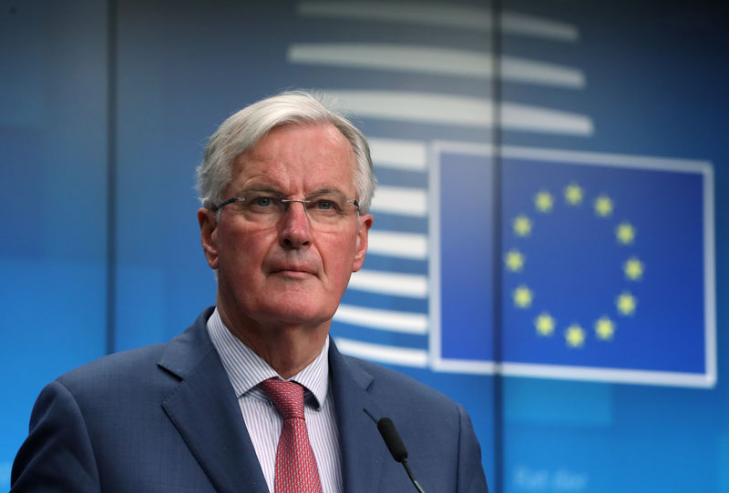 © Reuters. EU chief Brexit negotiator Barnier holds a news conference after a General Affairs Council on Article 50 in Brussels