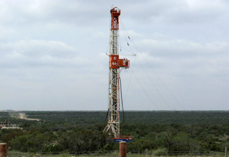 © Reuters. FILE PHOTO: A rig contracted by Apache Corp drills a horizontal well in a search for oil and natural gas in the Permian Basin in West Texas
