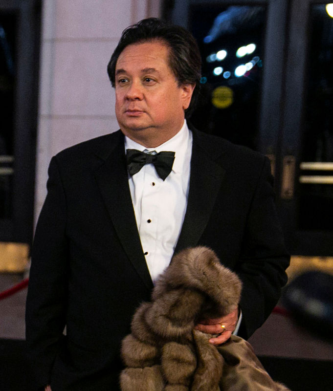 © Reuters. Attorney George Conway arrives for pre- Trump inauguration dinner at Union Station in Washington