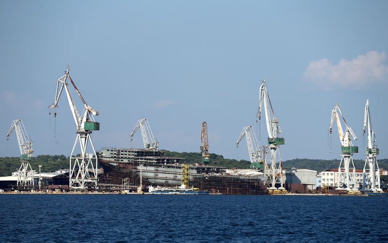 © Reuters. FILE PHOTO: Part of Uljanik shipyard is seen in Pula