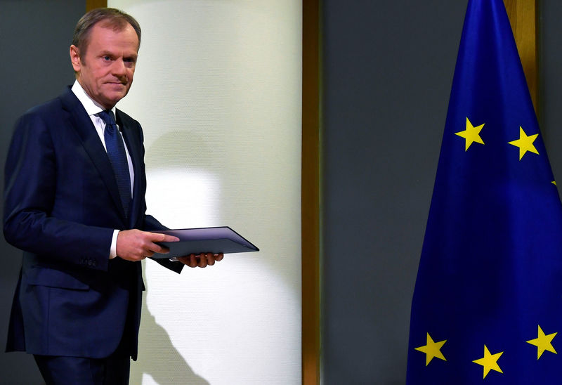 © Reuters. Presidente do Conselho Europeu, Donald Tusk, antes de reunião em Bruxelas