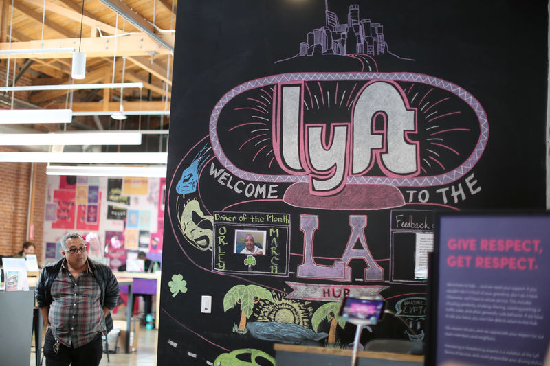 © Reuters. The Lyft Driver Hub is seen in Los Angeles